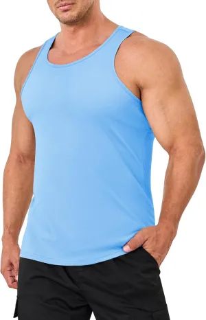 MAGNIVIT Cotton Workout Sleeveless Shirts for Men Quick Dry Muscle Shirt Lightweight Summer Running Tank Tops
