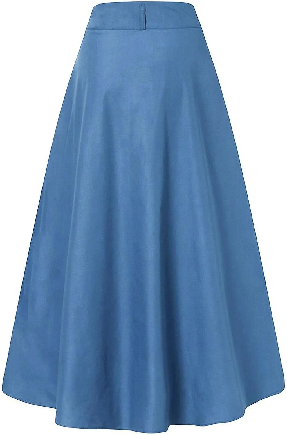 Maxi Skirts for Women 2025 Vintage Flared Pleated Flowy Skirt Button Front High Waisted Long Skirts with Pockets 