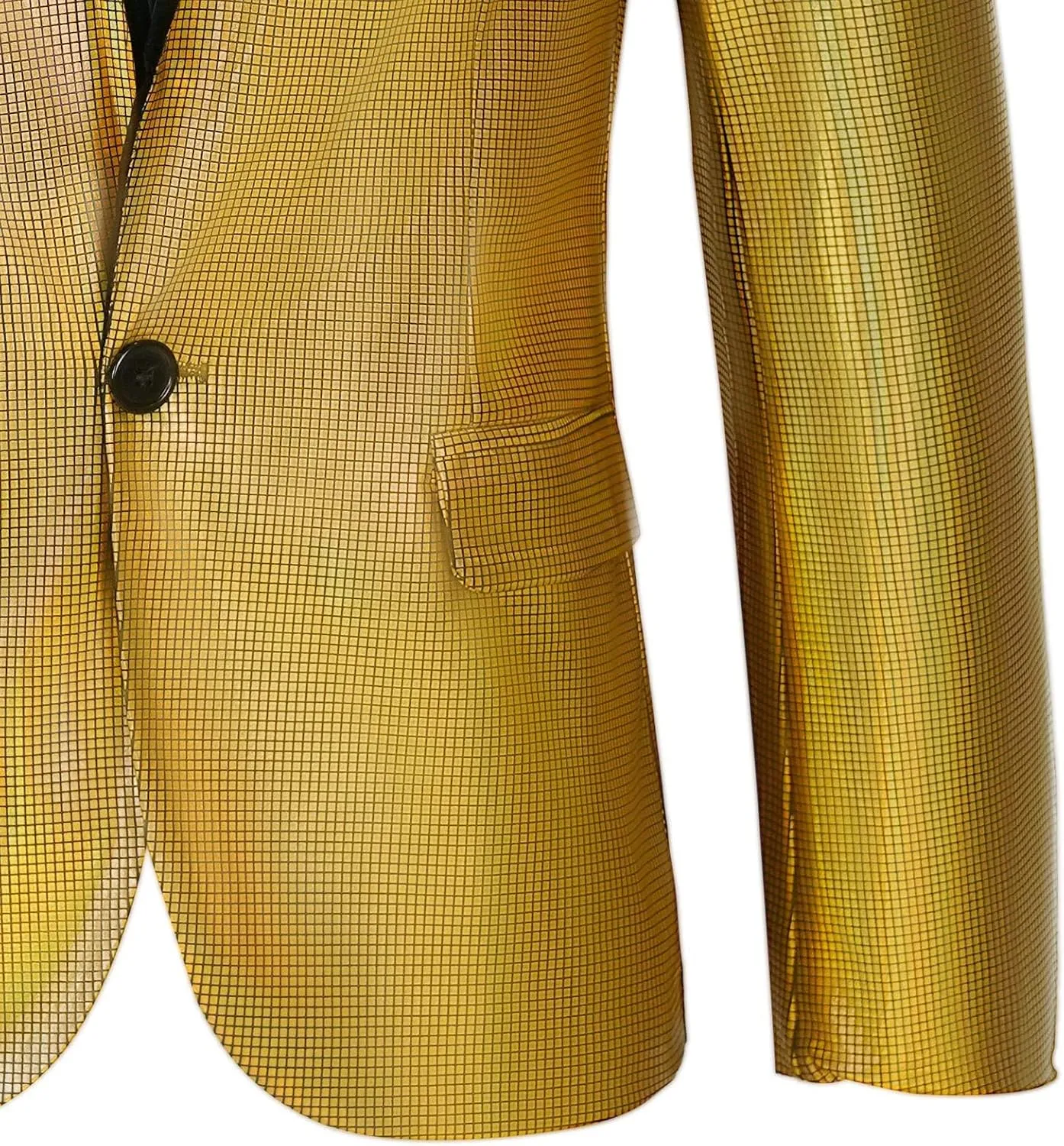 Mens 70s Disco Outfits Set Shiny Sequin Suit and Pants Halloween Costume