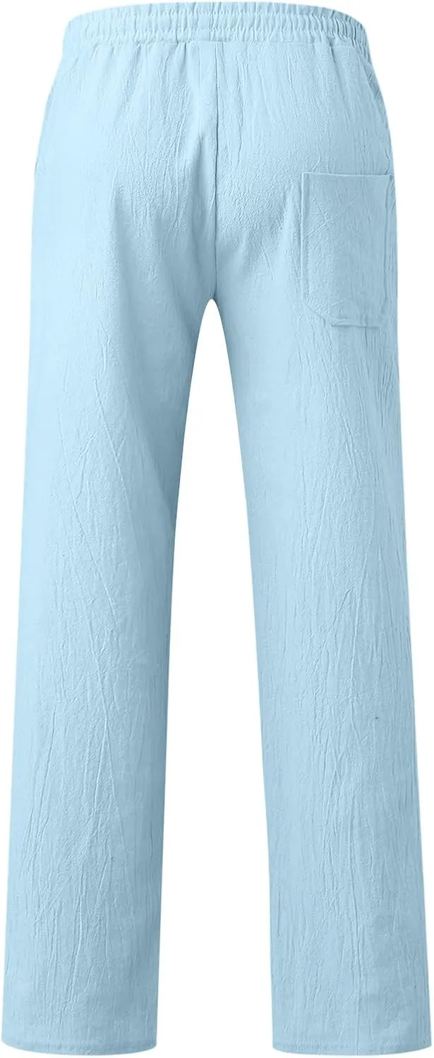 Mens Athletic Gym Pants Sweatpants Solid Color Straight Leg Joggers Casual Long Pant Trousers Pant Skinny Mens
