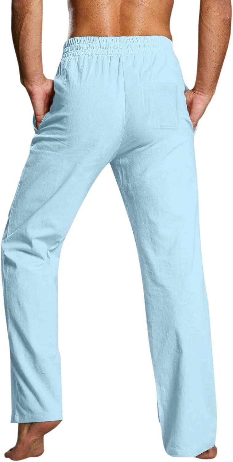 Mens Athletic Gym Pants Sweatpants Solid Color Straight Leg Joggers Casual Long Pant Trousers Pant Skinny Mens