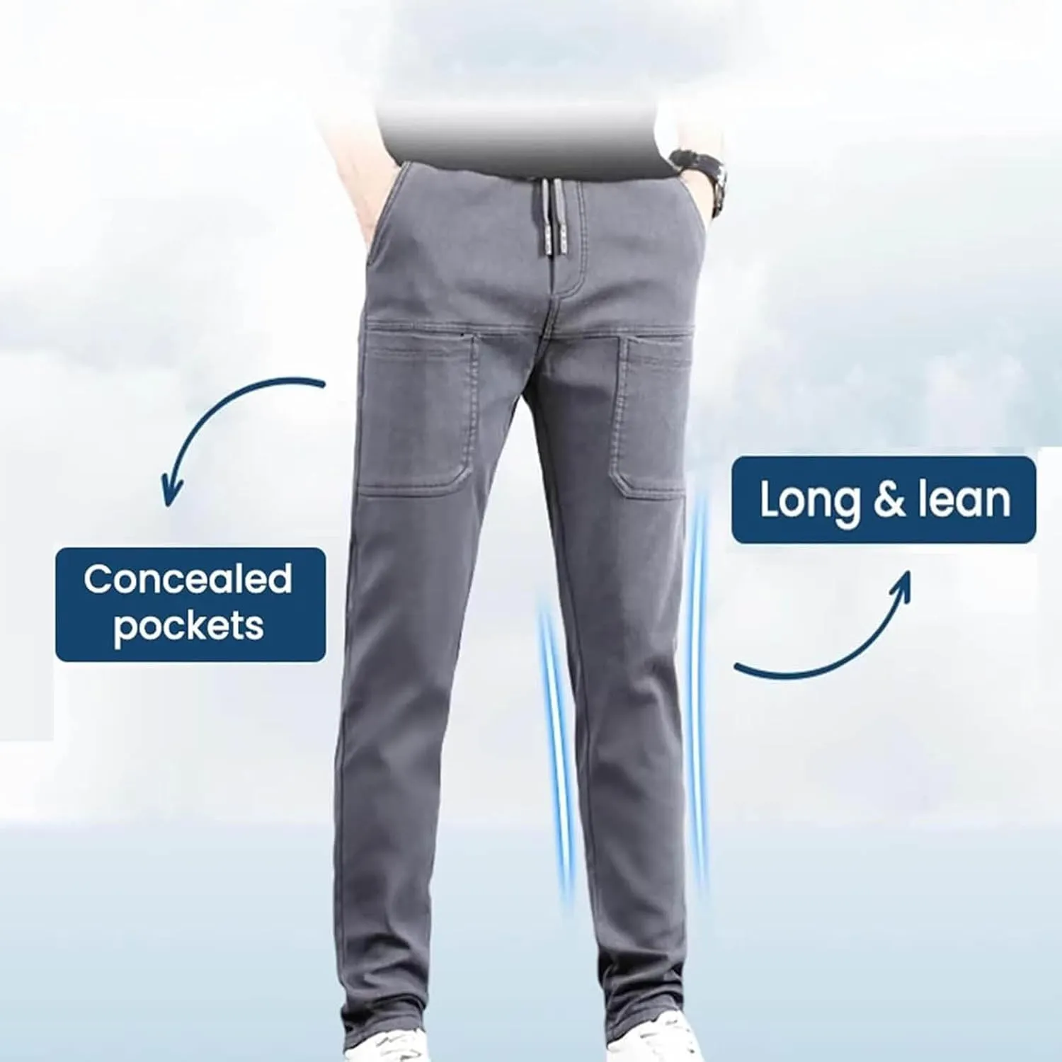 Mens Cargo Pants Big and Tall Outdoor Waterproof Hiking Work Pants Elastic Waist Slim Fit Trousers with Pockets