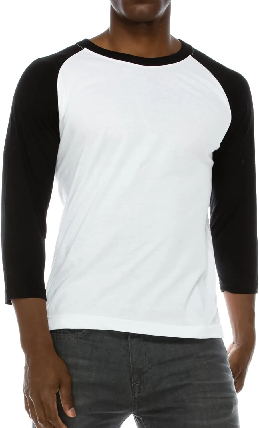 Men's Casual Classic Raglan Basic Soft Cotton 3/4 Long Sleeve Sports Baseball Jerseys T Shirts