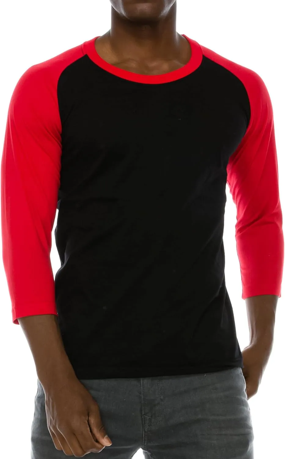 Men's Casual Classic Raglan Basic Soft Cotton 3/4 Long Sleeve Sports Baseball Jerseys T Shirts