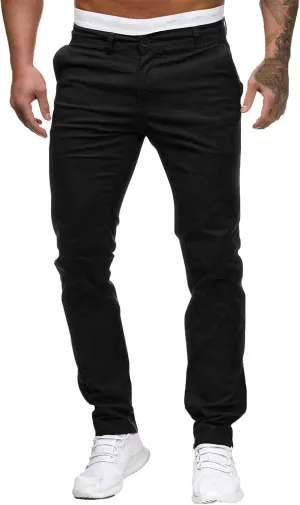 Mens Chinos Casual Slim Fit Dress Pants Stretch Flat-Front Skinny Golf Pants Comfy Solid Work Slacks Tapered Trousers