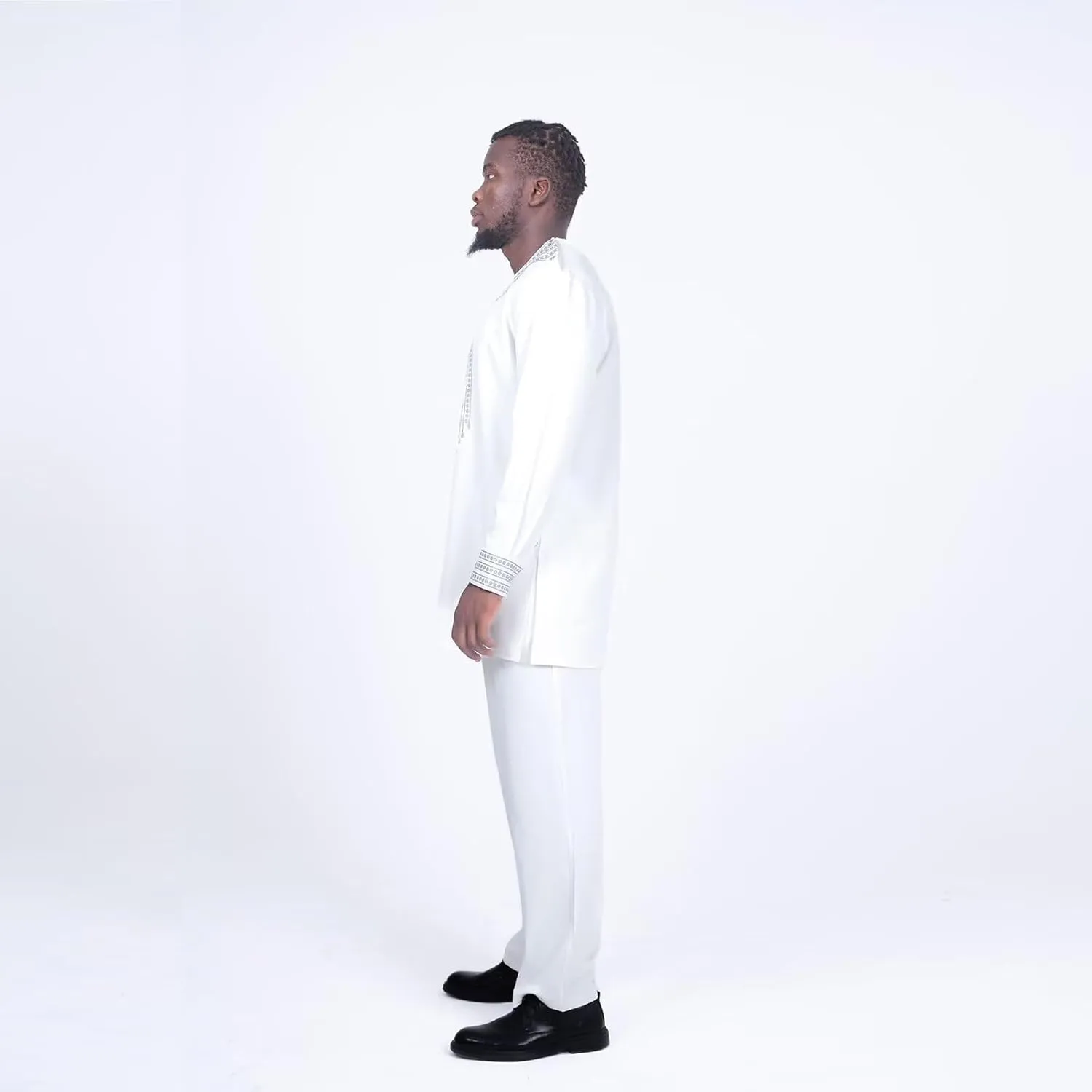 Mens Clothing 2 Piece African Suits for Wedding - Print Dashiki Shirts and Pant Long Sleeve Attires