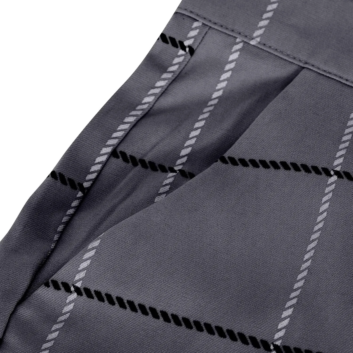 Mens Golf Pants Slim Fit Plaid Skinny Long Pants Casual Fashion Stretch Cotton Chino Pants with Pockets