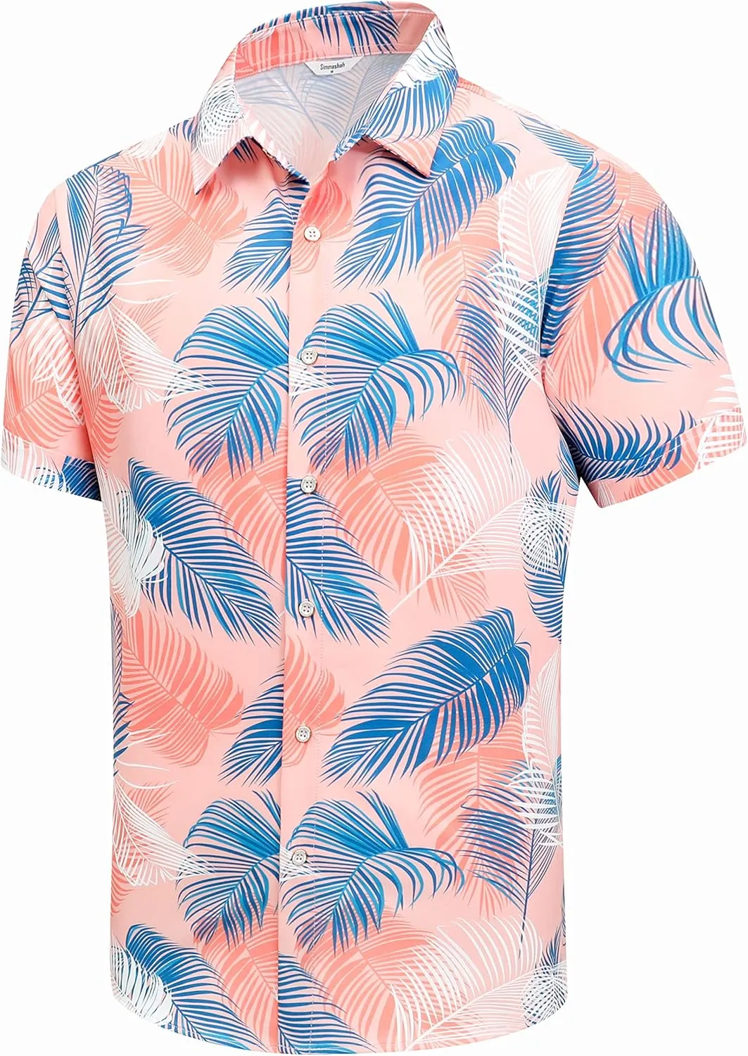 Mens Hawaiian Shirt, Short Sleeves Button Down Beach Clothing, Unisex Summer Flamingos Casual Aloha Floral Shirts