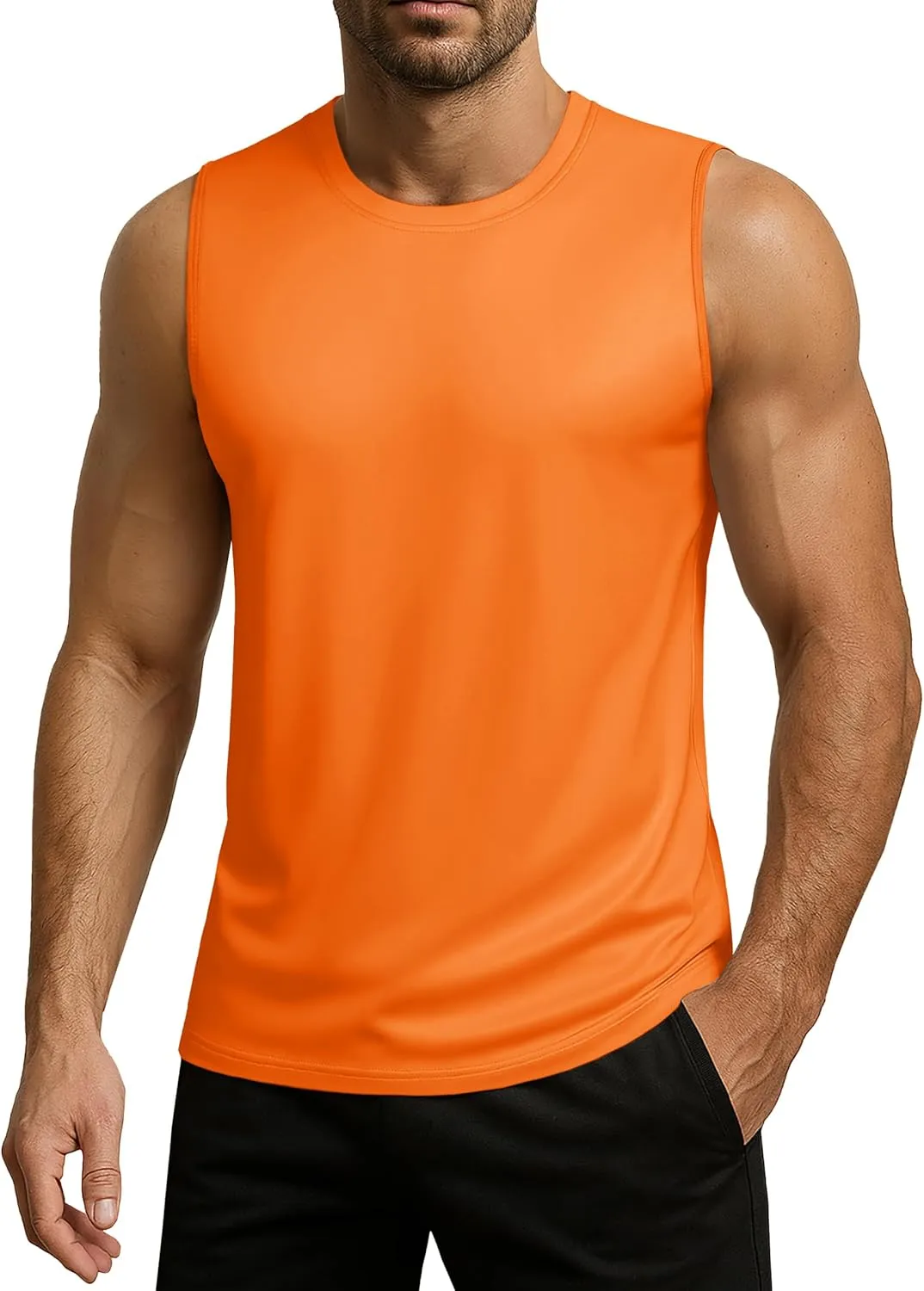 Men's Sleeveless Tank Top Quick Dry UPF 80  Sun Protection Lightweight Athletic Gym Workout Muscle Shirts