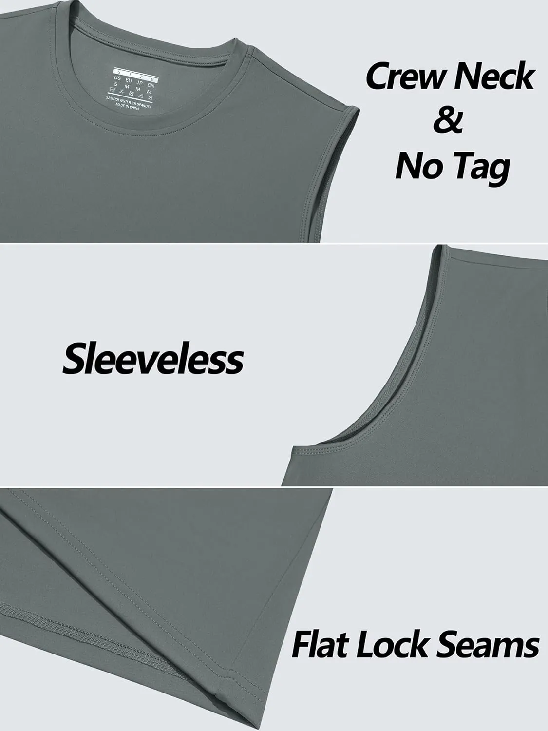 Men's Sleeveless Tank Top Quick Dry UPF 80  Sun Protection Lightweight Athletic Gym Workout Muscle Shirts