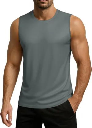 Men's Sleeveless Tank Top Quick Dry UPF 80  Sun Protection Lightweight Athletic Gym Workout Muscle Shirts