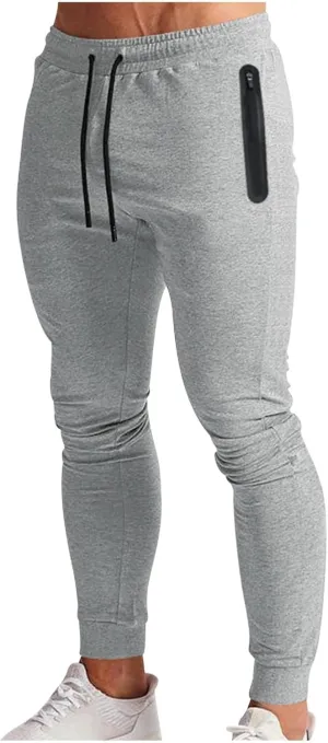 Mens Slim Fit Joggers Stretch Tapered Sweatpants Skinny Golf Athletic Workout Gym Training Pants with Pockets