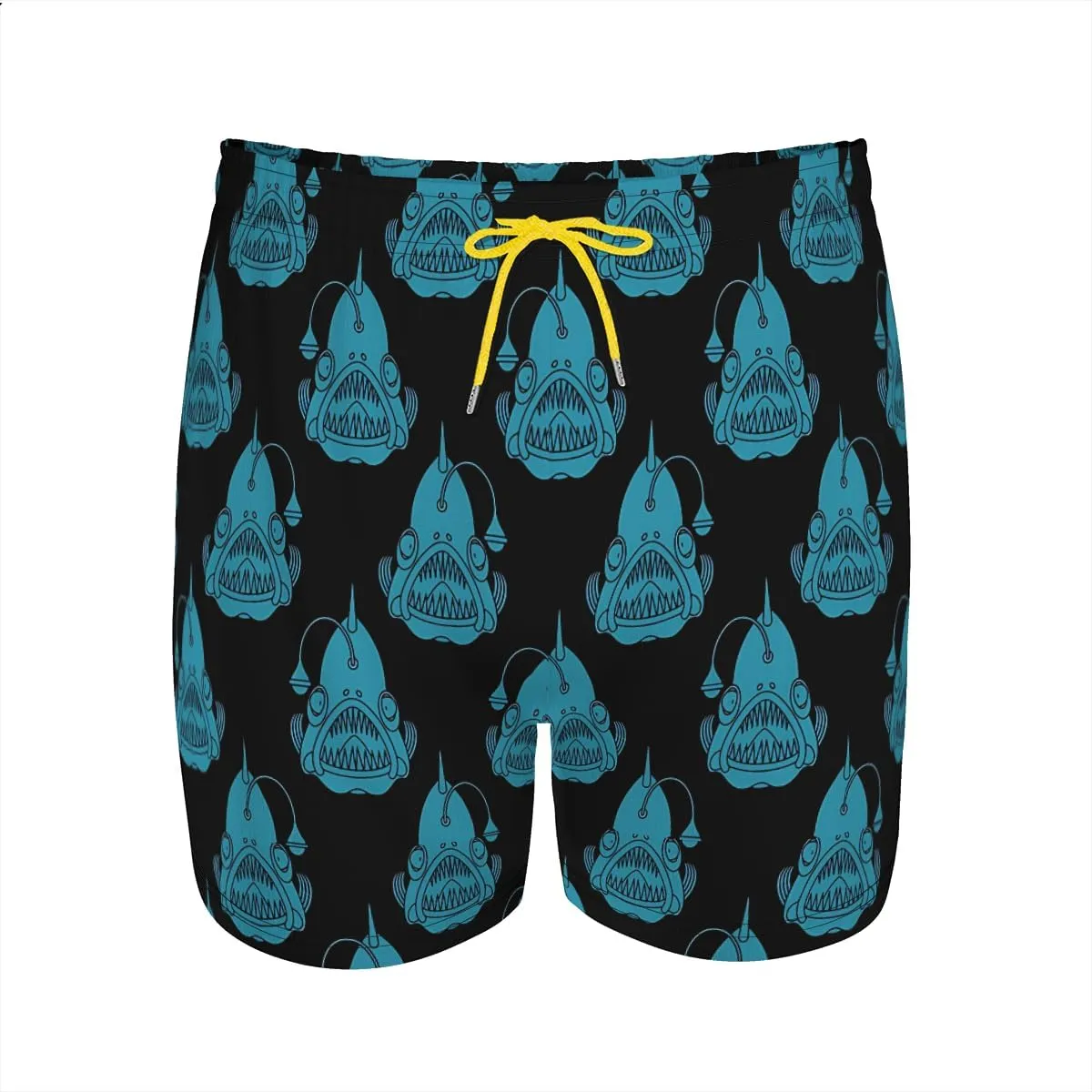 Men's Stretchy Elastic Waist Trunks Anglerfish Pattern Swim Trunks Vacation Travel Outdoor Sports Fitness