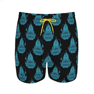 Men's Stretchy Elastic Waist Trunks Anglerfish Pattern Swim Trunks Vacation Travel Outdoor Sports Fitness