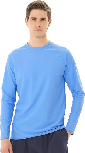Men's Swim Shirts Rash Guard Long Sleeve UPF 50  Sun Protection Quick Dry Compression Surf Shirt