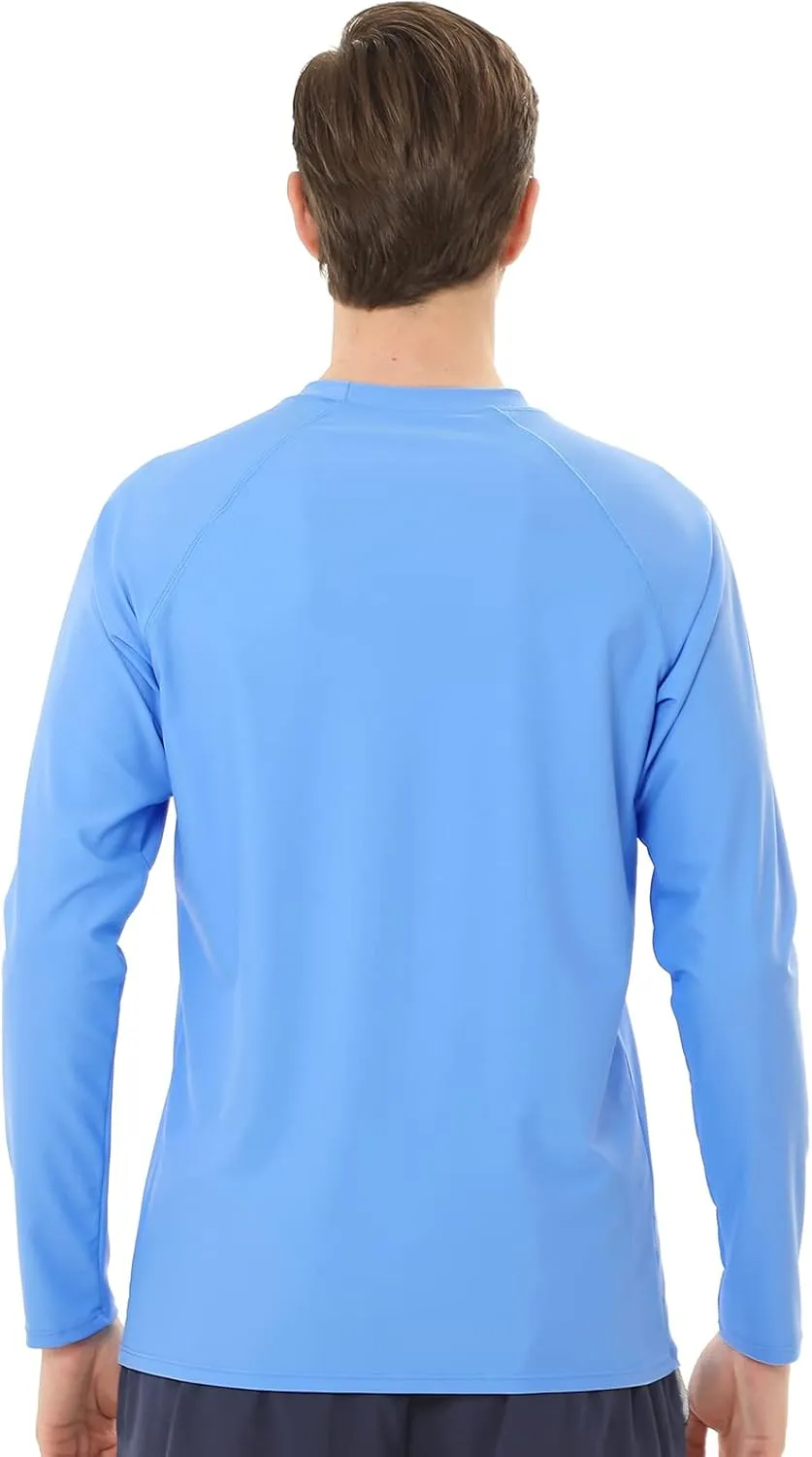 Men's Swim Shirts Rash Guard Long Sleeve UPF 50  Sun Protection Quick Dry Compression Surf Shirt
