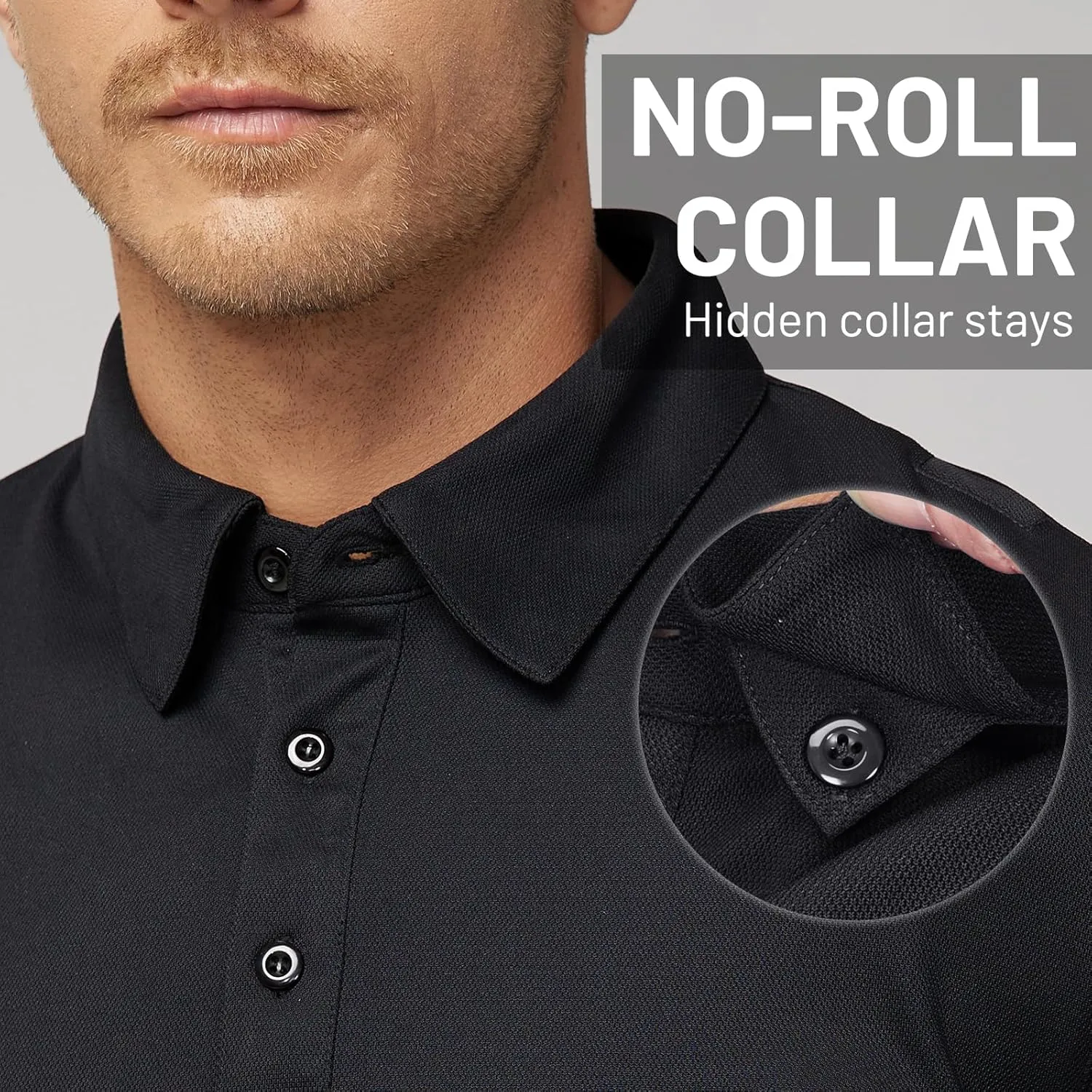MIER Men's Outdoor Performance Tactical Polo Shirts Short and Long Sleeve, Moisture-Wicking