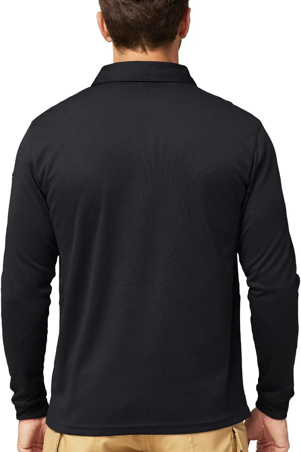 MIER Men's Outdoor Performance Tactical Polo Shirts Short and Long Sleeve, Moisture-Wicking