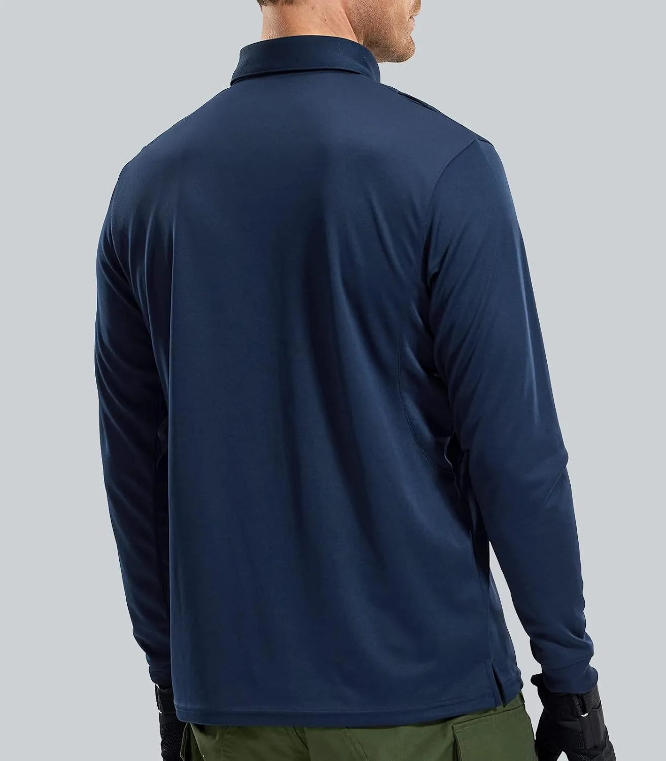 MIER Men's Outdoor Performance Tactical Polo Shirts Short and Long Sleeve, Moisture-Wicking