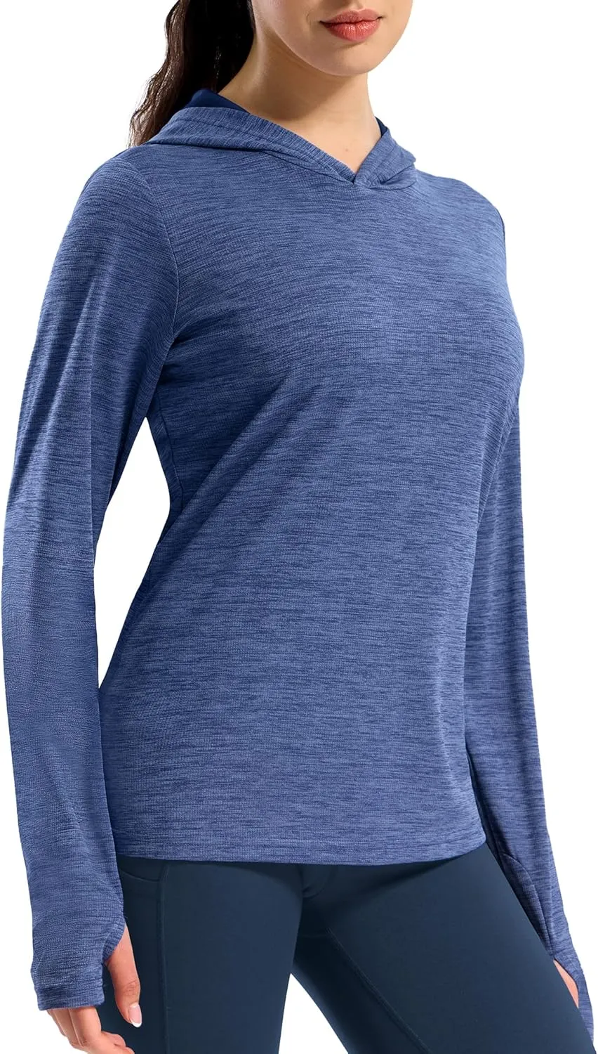 MIER Women's Long Sleeve Workout Shirts Sun Protection Hoodie UPF 50  UV Shirt for Fishing Hiking Running, Lightweight