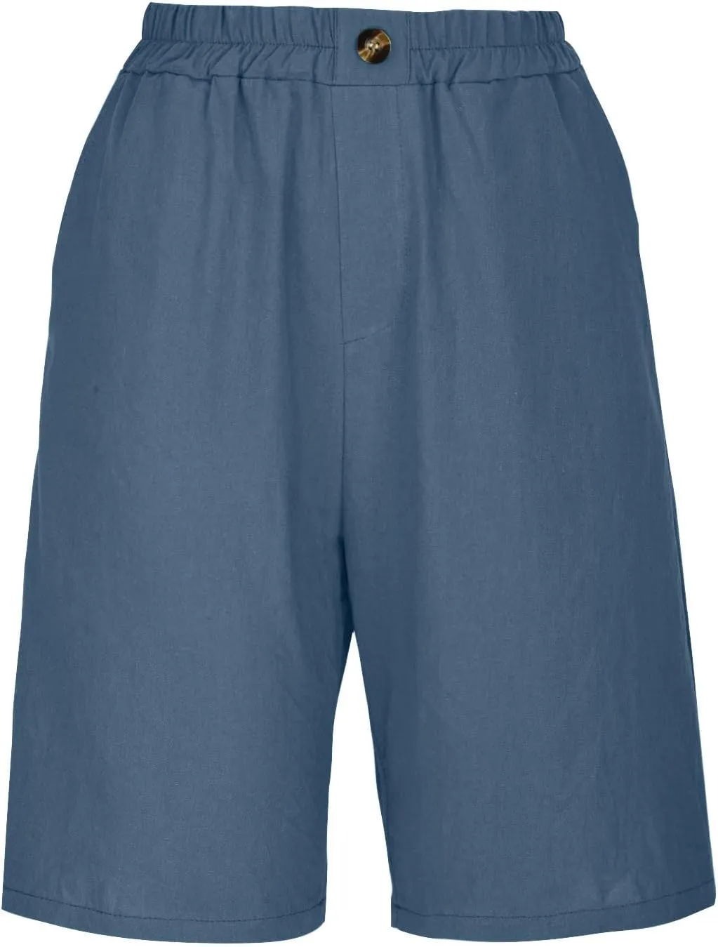 oiangi Linen Shorts for Women High Waisted Knee Length Bermuda Shorts Loose Casual Wide Leg Workout Short Pants with Pockets