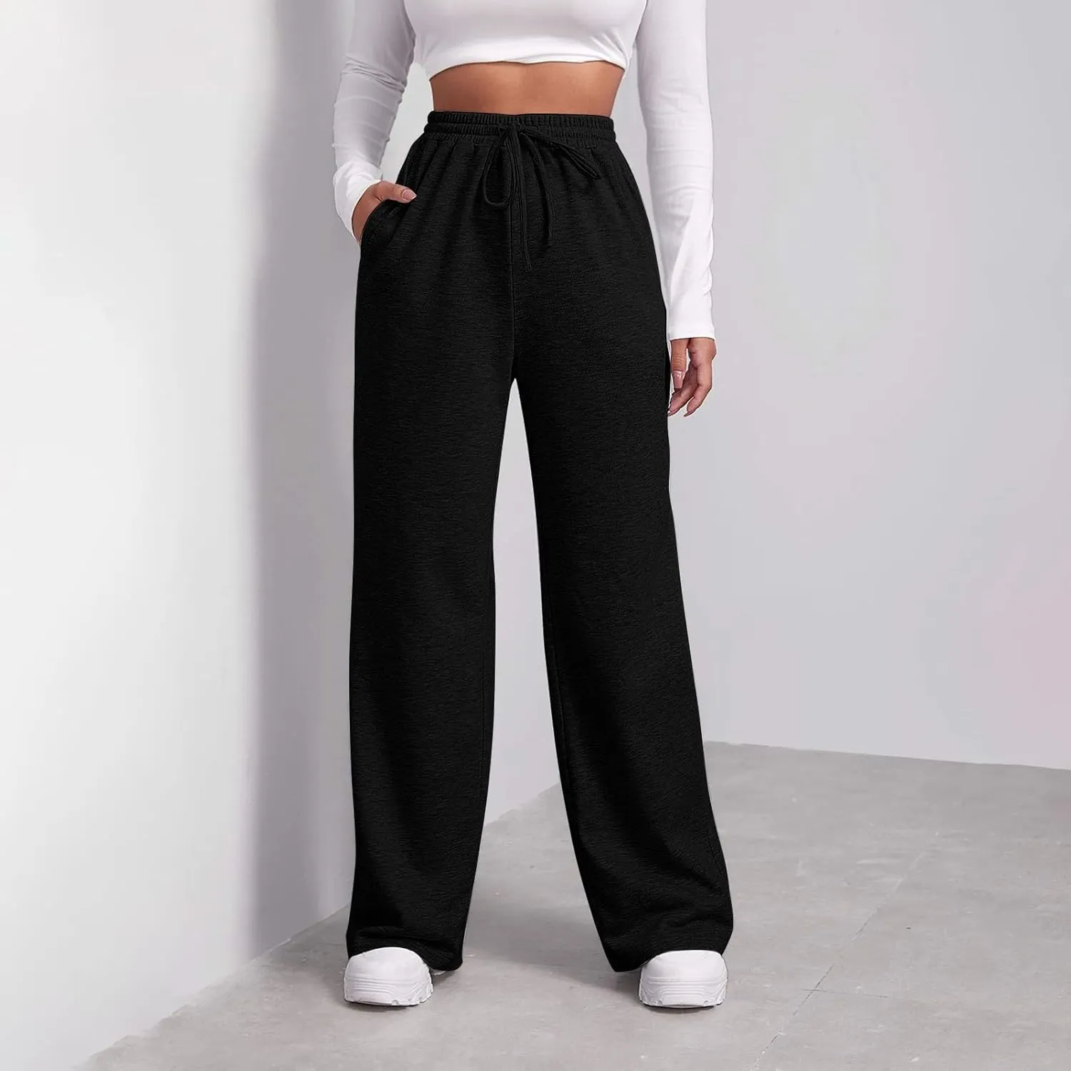 Pants for Women, Pants Wide Leg Straight High Waisted Summer Summmer Linen