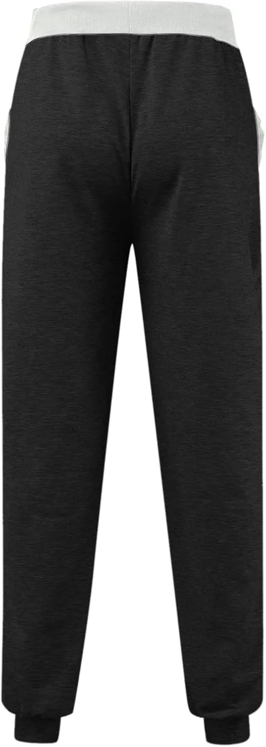 PGOJUNI Cargo Pants for Men, Mens Casual Joggers Cargo Pants Drawstring Sweatpants Casual Solid Long Trousers with Pockets