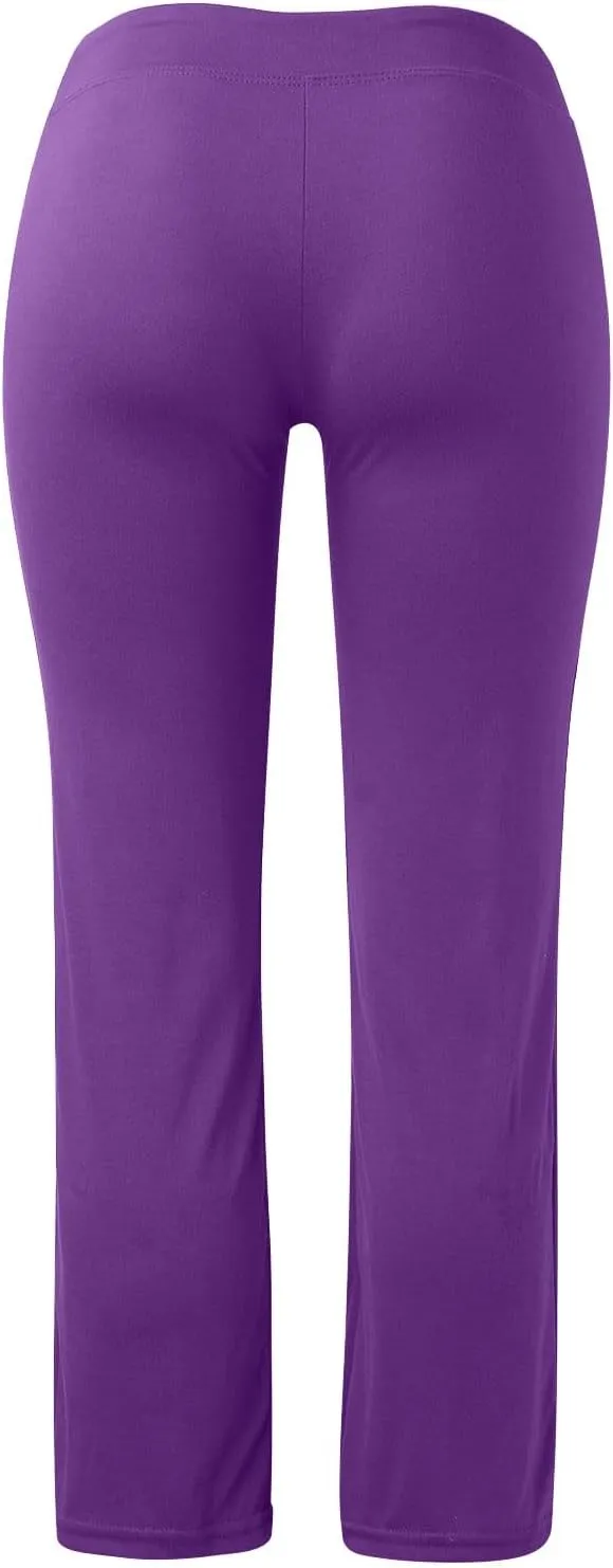Plus Size Yoga Pants for Women 2024 Casual Drawstring Elastic High Waist Wide Leg Workout Pants Loose Comfy Trousers