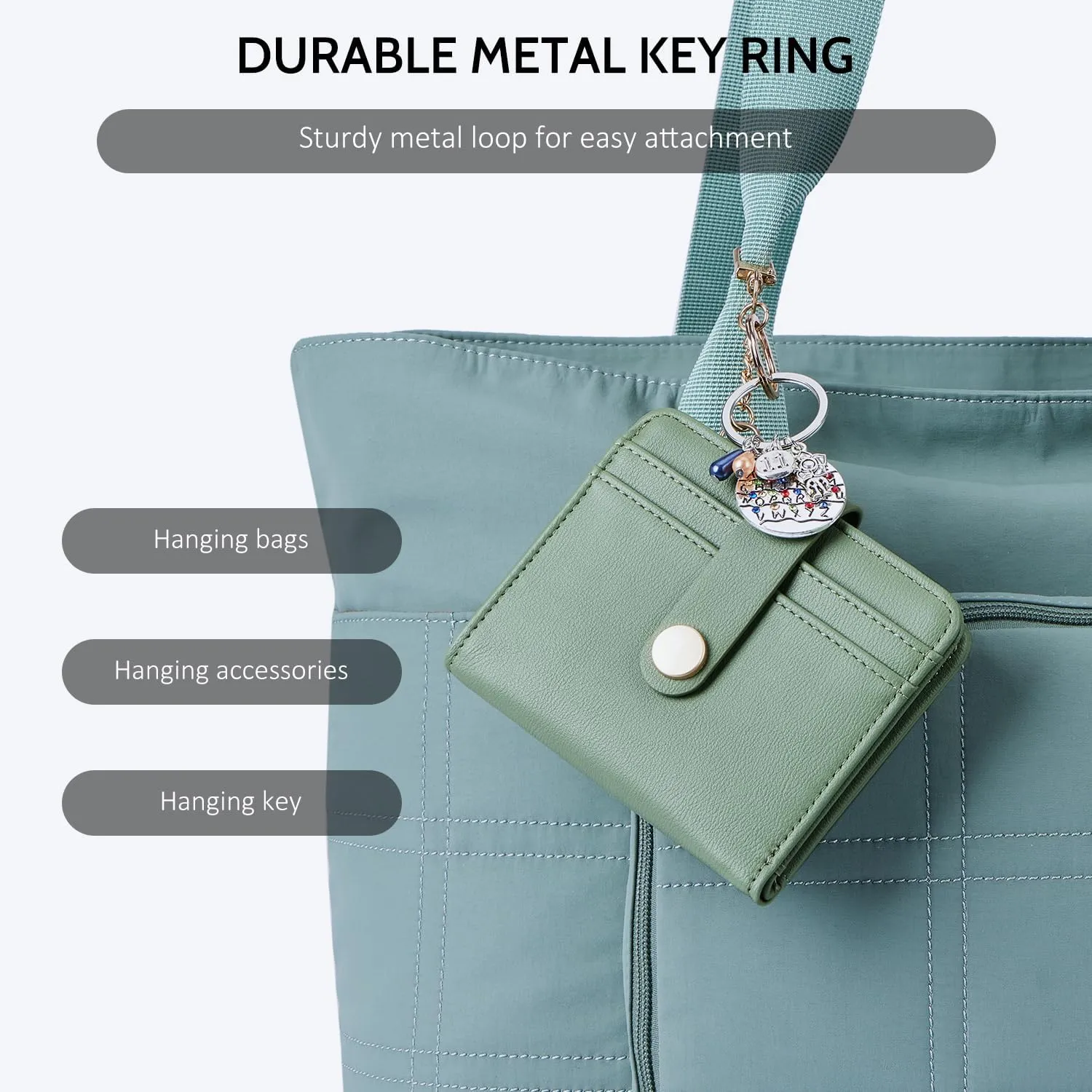 POIUGOYA Slim Wallet for Women,RFID Blocking Bifold Credit Card Holder with Zipper Coin Pocket,ID Window,Keychain