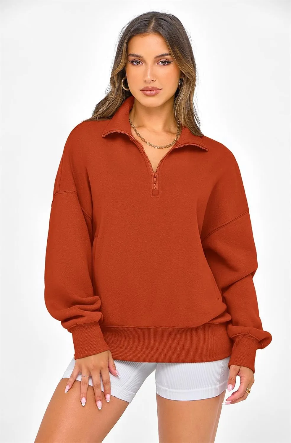 PRETTYGARDEN Womens Half Zip Sweatshirts Fleece Hoodies 2024 Trendy Long Sleeve Pullover Tops Fall Winter Outfits with Pocket