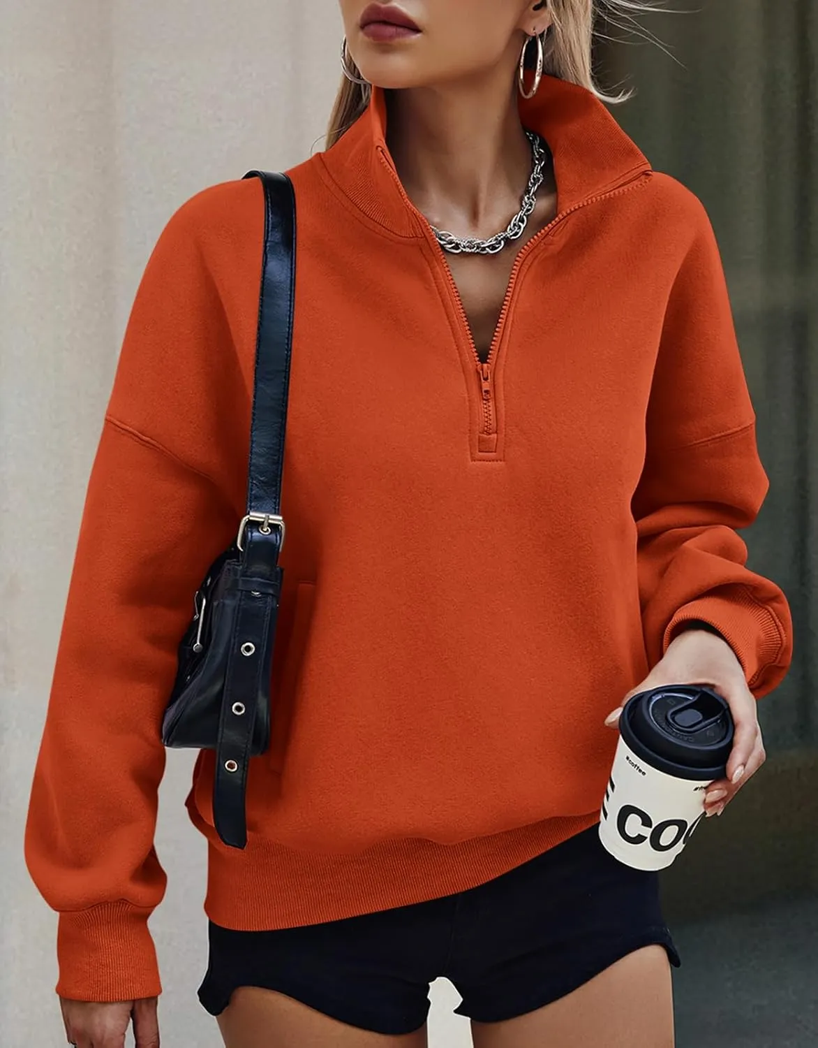 PRETTYGARDEN Womens Half Zip Sweatshirts Fleece Hoodies 2024 Trendy Long Sleeve Pullover Tops Fall Winter Outfits with Pocket