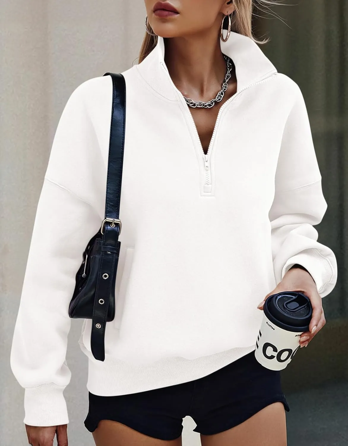 PRETTYGARDEN Womens Half Zip Sweatshirts Fleece Hoodies 2024 Trendy Long Sleeve Pullover Tops Fall Winter Outfits with Pocket