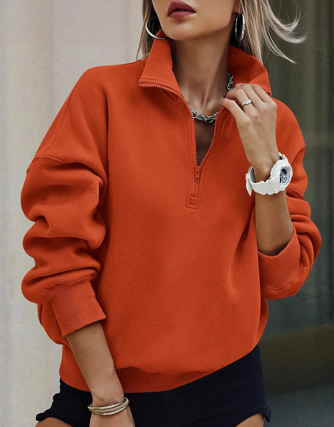 PRETTYGARDEN Womens Half Zip Sweatshirts Fleece Hoodies 2024 Trendy Long Sleeve Pullover Tops Fall Winter Outfits with Pocket