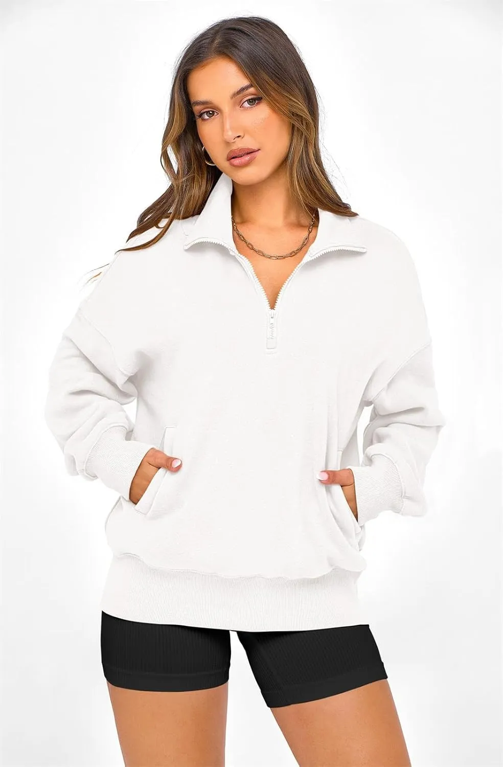 PRETTYGARDEN Womens Half Zip Sweatshirts Fleece Hoodies 2024 Trendy Long Sleeve Pullover Tops Fall Winter Outfits with Pocket