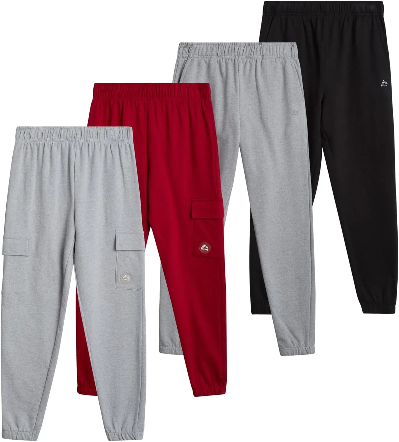 RBX Boys Sweatpants - 4 Pack Performance Fleece Basic Boys Joggers, Athletic Track Pants with Elastic Waistband (8-16),