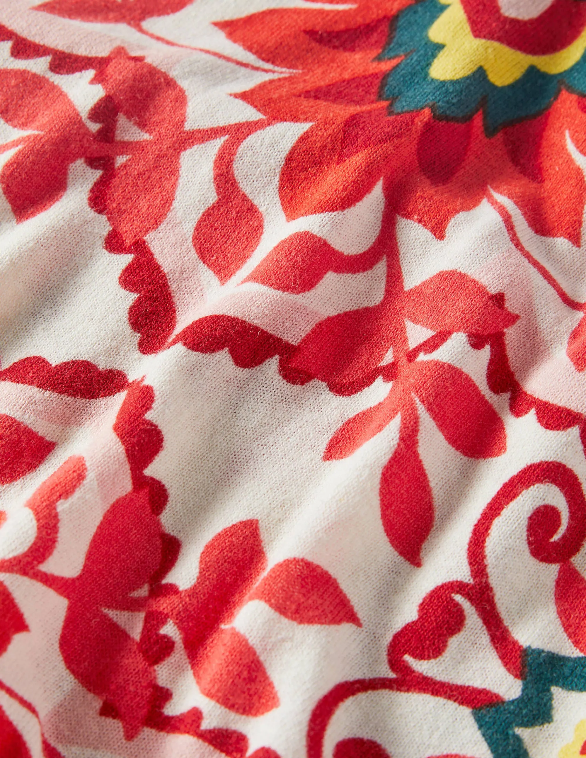 Relaxed Printed V-neck Jumper-Multi, Moroccan Bloom