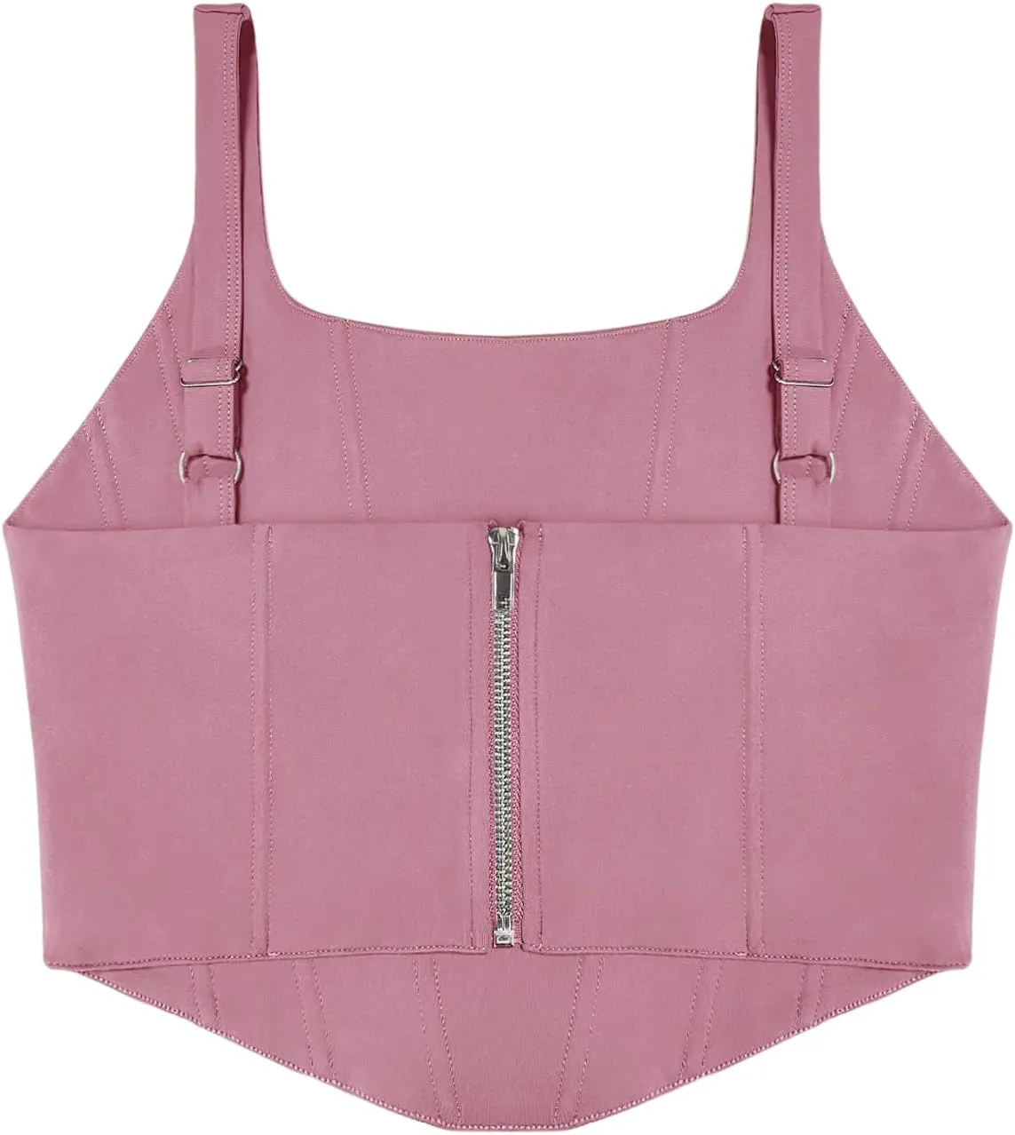 REORIA Women's Summer Sexy Square Neck Sleeveless Trendy Bustier Corset Crop Tank Tops