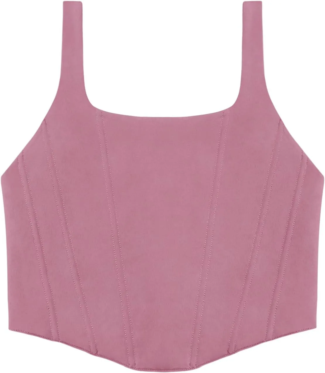 REORIA Women's Summer Sexy Square Neck Sleeveless Trendy Bustier Corset Crop Tank Tops