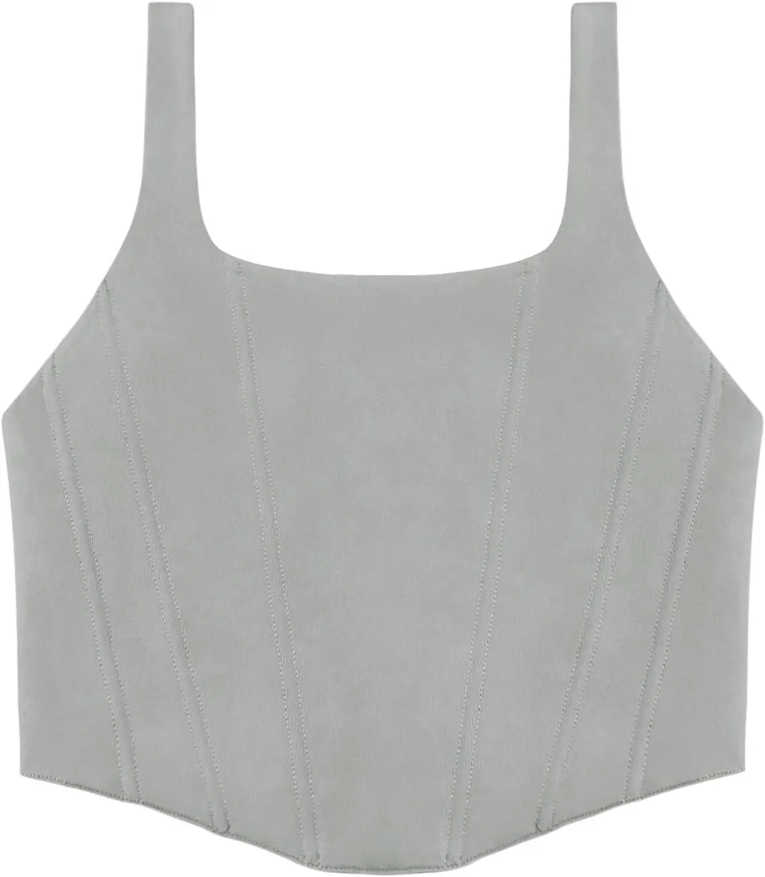 REORIA Women's Summer Sexy Square Neck Sleeveless Trendy Bustier Corset Crop Tank Tops