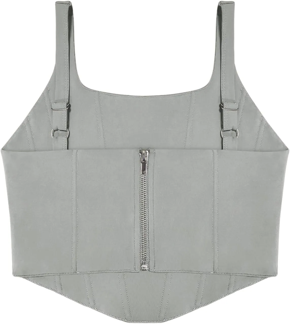 REORIA Women's Summer Sexy Square Neck Sleeveless Trendy Bustier Corset Crop Tank Tops