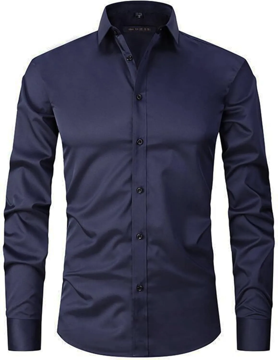 RPOVIG Men's Muscle Dress Shirts:Casual Button Down Long Sleeve Elasticity Athletic Fit Wrinkle-Free Shirt