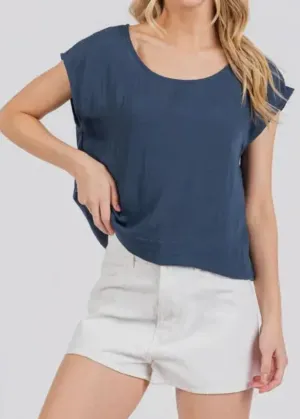 Rylie Woven Linen Top-Made in USA