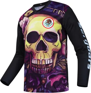 Serijoars Racing Men's Long Sleeve Off-Road Cycling Jersey Mountain Bike MTB Jersey Downhill&Motocross Shirts
