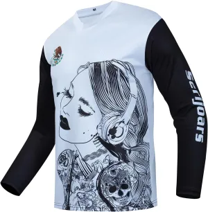 Serijoars Racing Men's Long Sleeve Off-Road Cycling Jersey Mountain Bike MTB Jersey Downhill&Motocross Shirts