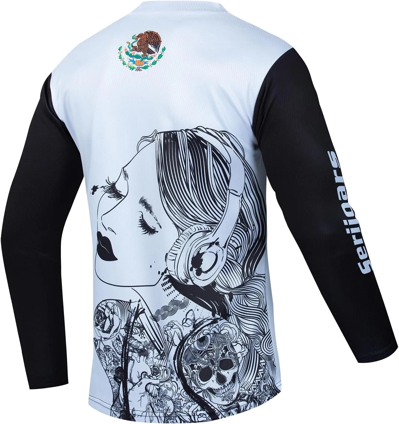 Serijoars Racing Men's Long Sleeve Off-Road Cycling Jersey Mountain Bike MTB Jersey Downhill&Motocross Shirts