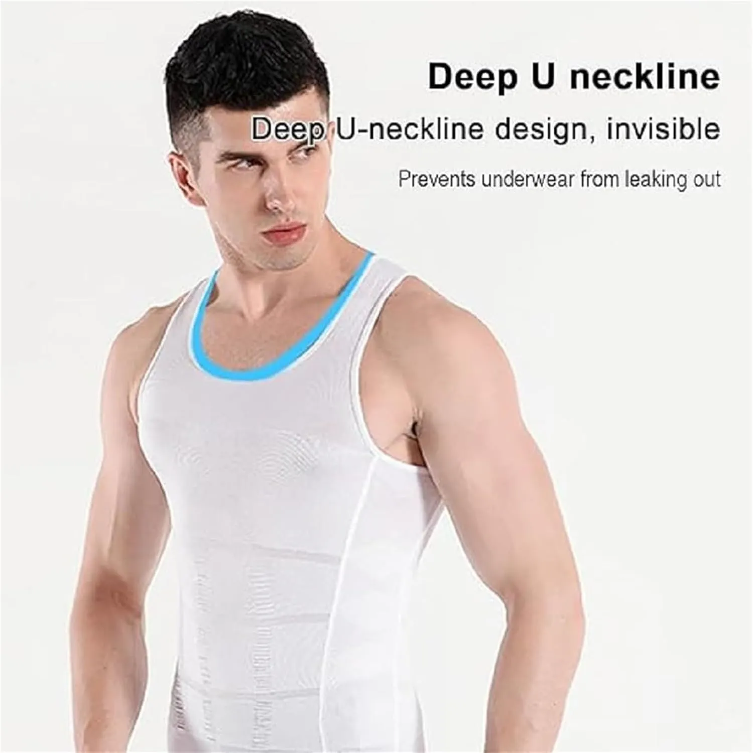 Shaperluv Tank 2.0 Mens, Mens Compression Tank, Mens Tummy Control Shapewear, Tight Undershirt for Men