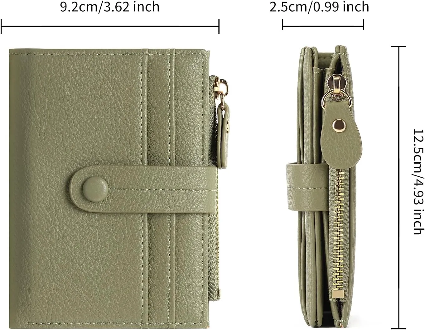 Small Womens Wallet Leather RFID Blocking Bifold Card Holder Zipper Coin Pocket Ladies Purse with ID Window