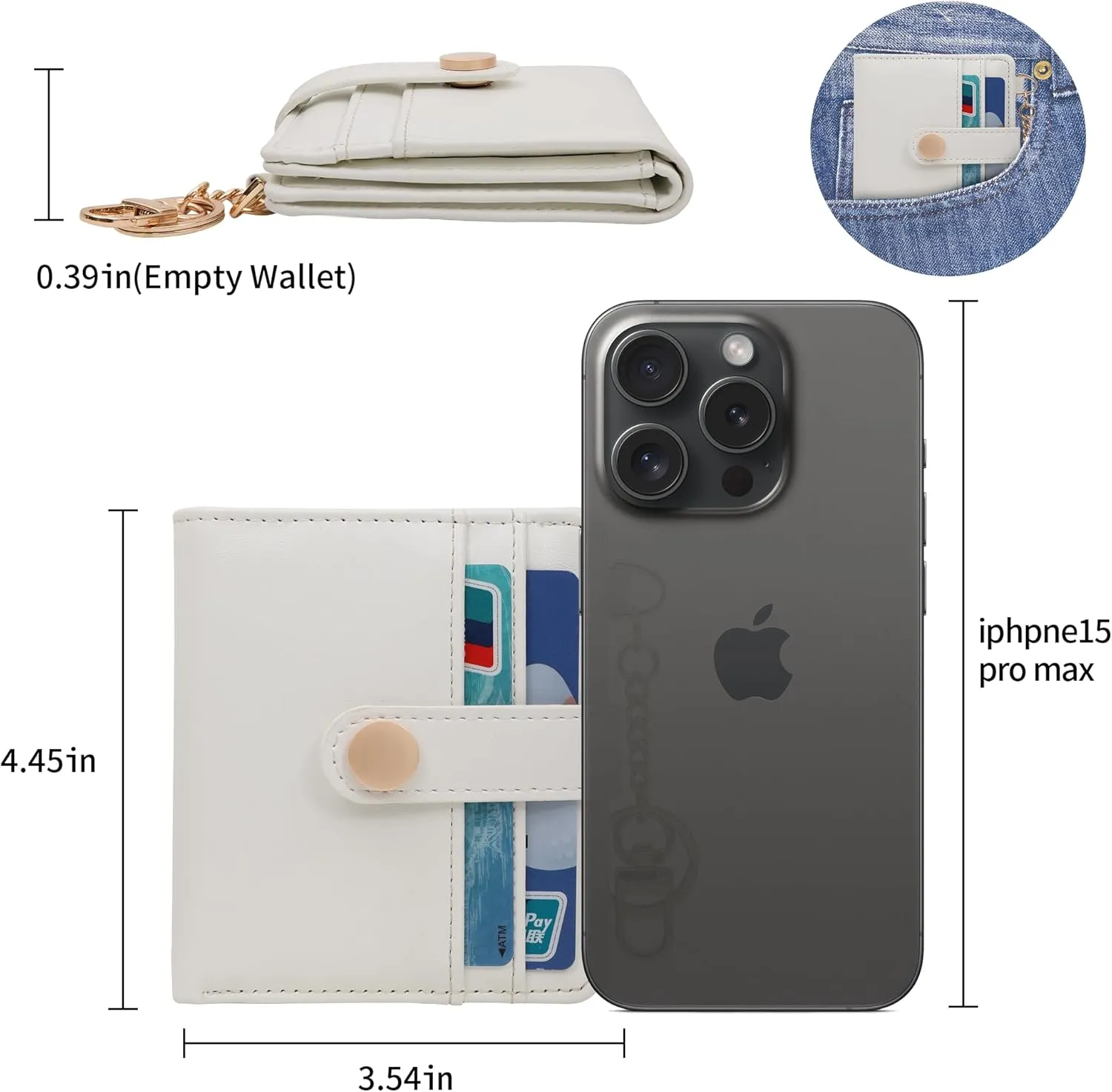 Small Womens Wallet, RFID Blocking Credit Card Holder Slim Bifold Purse with Zipper Coin Pocket, Keychain, ID Window
