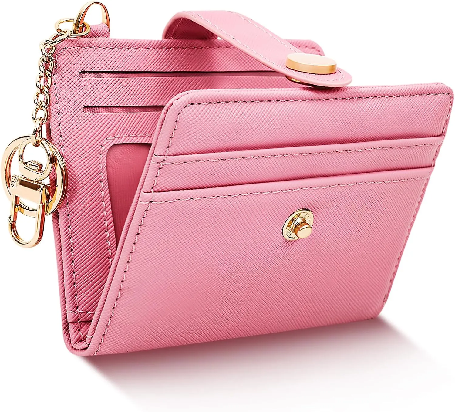 Small Womens Wallet, RFID Blocking Credit Card Holder Slim Bifold Purse with Zipper Coin Pocket, Keychain, ID Window