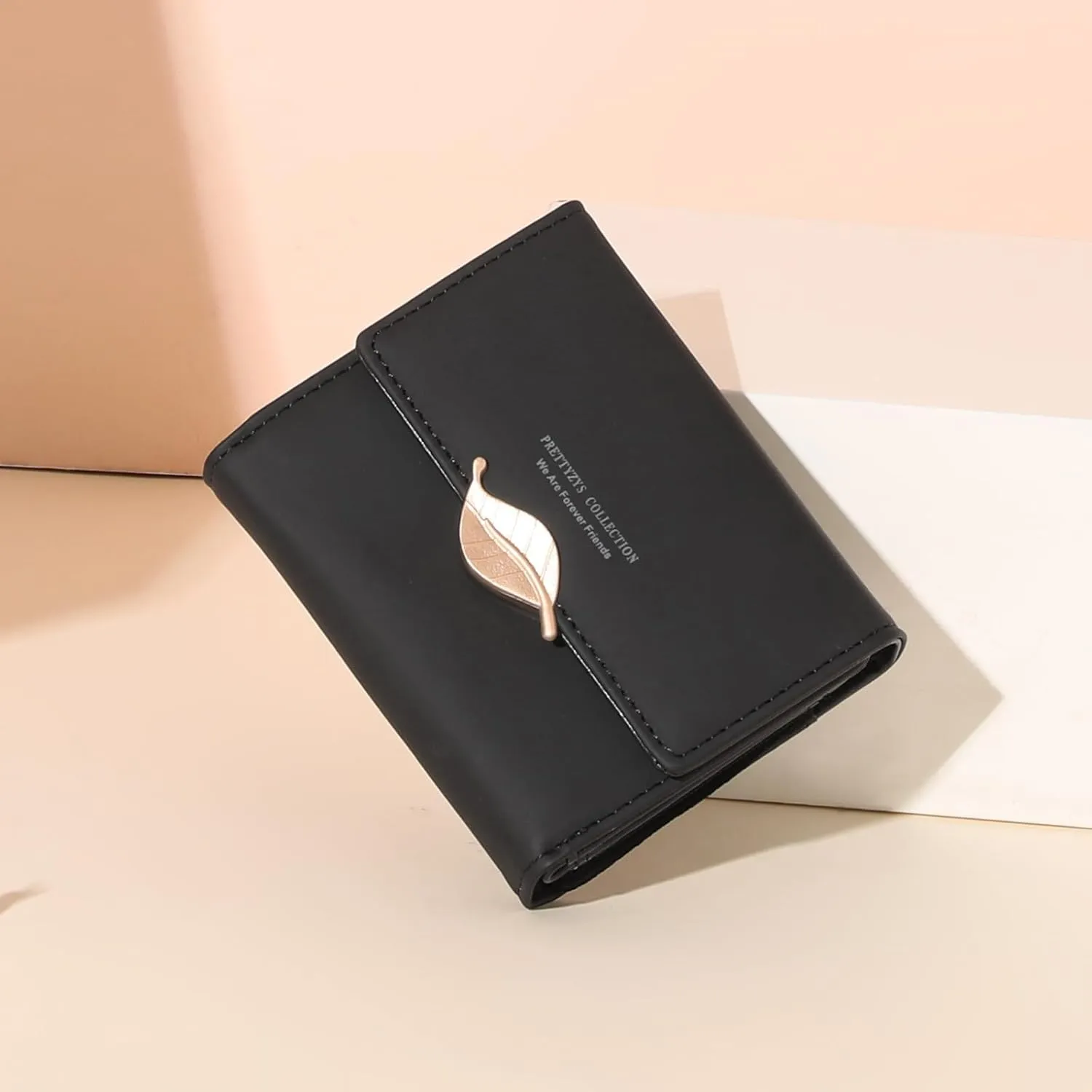 Small Womens Wallet Trifold Leather Card Holder RFID Blocking Zipper Pocket Ladies Purse with ID Window